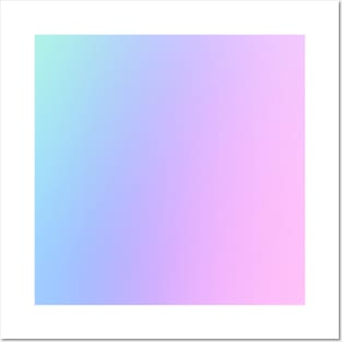Pale Cyan To Pastel Pink Gradient Posters and Art